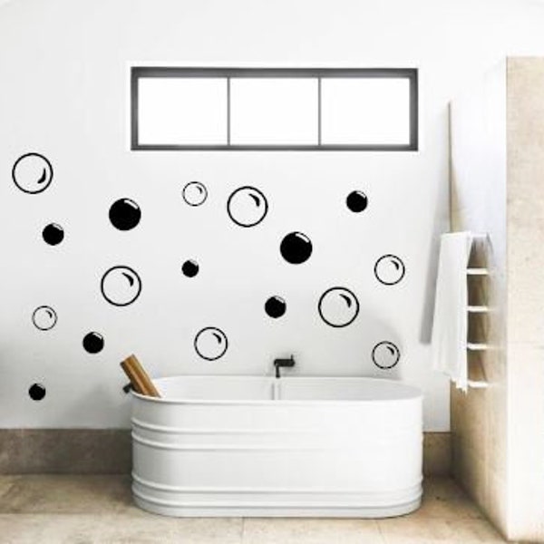 Assorted Soap Bubbles wall decals - Bathroom decals - vinyl decal - wall art - home decor - bubble set - bubble decals -