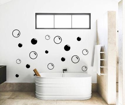 PLIGREAT Badezimmer-Wandaufkleber 'Du Bist Die Seifenblasen Für Mein Bad' – Romantisches Paar-Design, 50x39 Cm, Wasserfester Vinyl