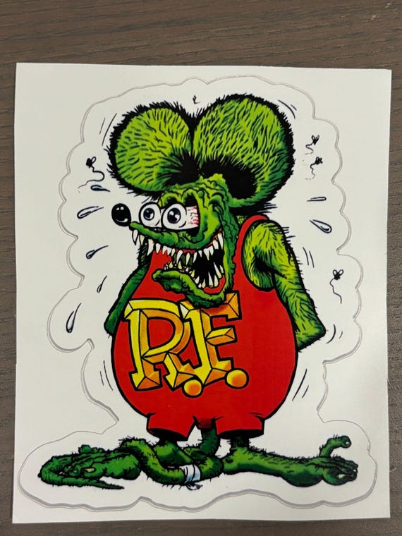 Rat Fink Vinyl Sticker, Waterproof Oracal 651 Decal