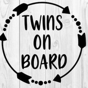 Naklejka na samochód Twins on Board Naklejki na samochód Twin Babies on Board, Baby Shower Twin Moms Vinyl Twin Dads Twin Families