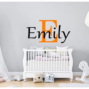 Benutzerdefinierte Kinder Name Monogramm Wandaufkleber: Kinderzimmer Dekor