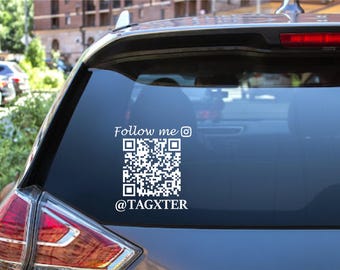Custom QR Code Vinyl Decal: Social Media Car Sticker