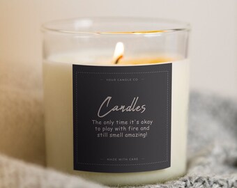 Custom Candle Label Stickers: Waterproof Vinyl, Personalized Gifts
