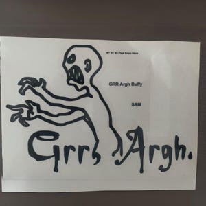 GRR Argh Buffy Decal: Vampire Slayer Black Vinyl Sticker