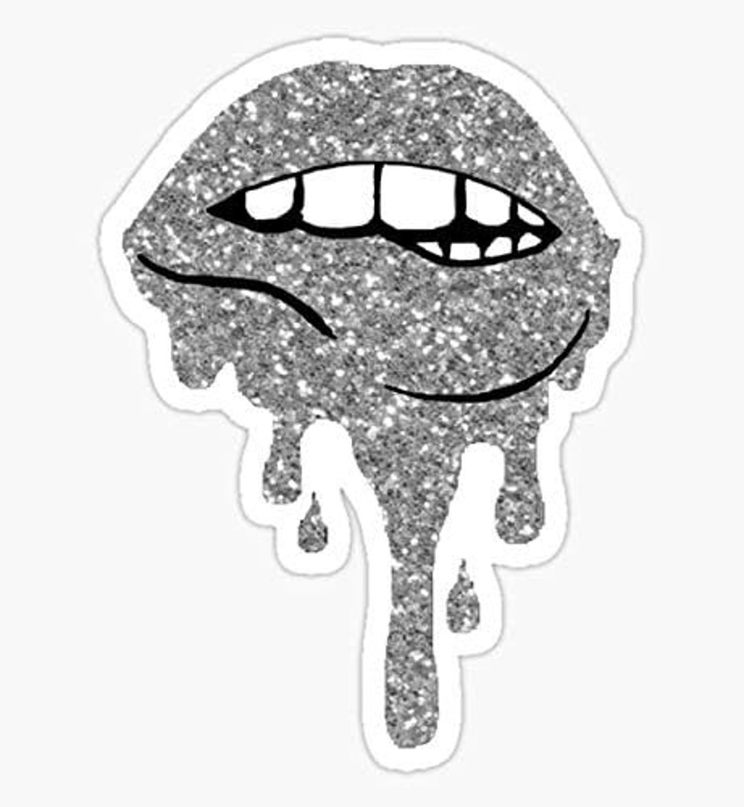 Silver Glitter Lips Glitter Kiss Sticker Lips Sticker Kiss Etsy
