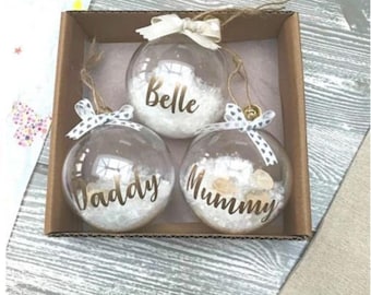 Personalisierte Christbaumkugel Aufkleber: DIY Namen Aufkleber, Glitzer Dekor