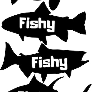 Here Fishy Fishy sticker | Stickerstickers vissen | Bootstickers | Tumbler venster auto vinyl sticker | Cadeau voor hem