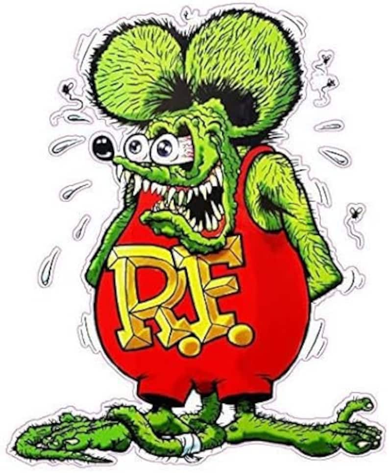 car art,ed roth,garage art,garage decor,gift for men,hot rod art,kustom kulture,man cave,man cave decor,muscle car,pinstriping,rat fink,toolbox sticker