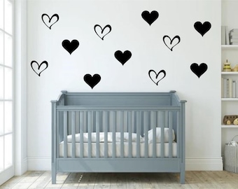 Heart Wall Decals: Vinyl Stickers, Kids Room Decor