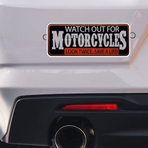 Watch Out for Motorcycles Sticker: Car Vinyl Decal (Pack of 2)