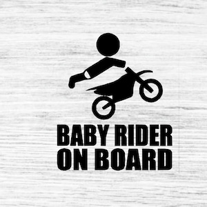 Naklejka Baby Rider On Board | Naklejka wycinana Future Dirt Biker Logo