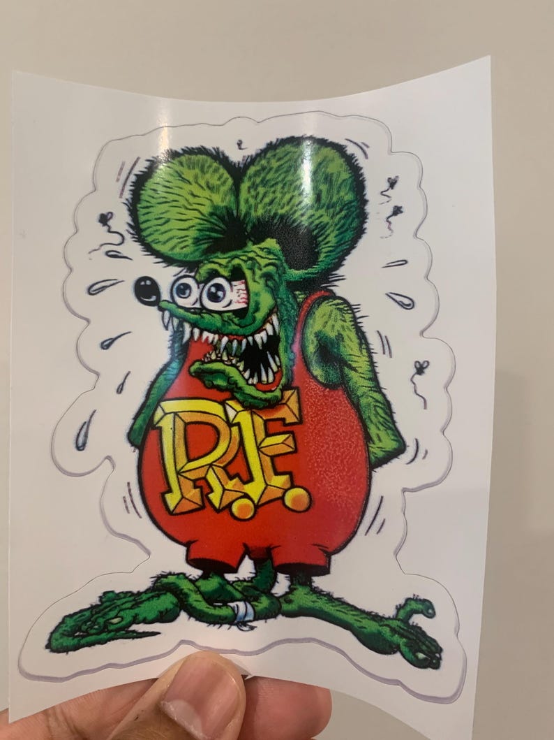 car art,ed roth,garage art,garage decor,gift for men,hot rod art,kustom kulture,man cave,man cave decor,muscle car,pinstriping,rat fink,toolbox sticker