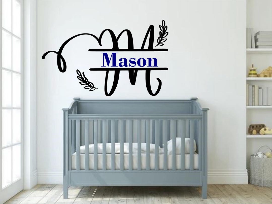 Personalized Kids Name Monogram Vinyl Wall Decal - Nursery Decor - Etsy