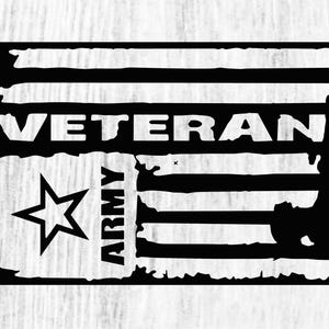 Army Veteran Flag Vinyl Decal: US Military Sticker