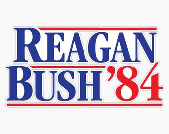 Reagan Bush &#39;84 Sticker: Politisch Fenstertattoo