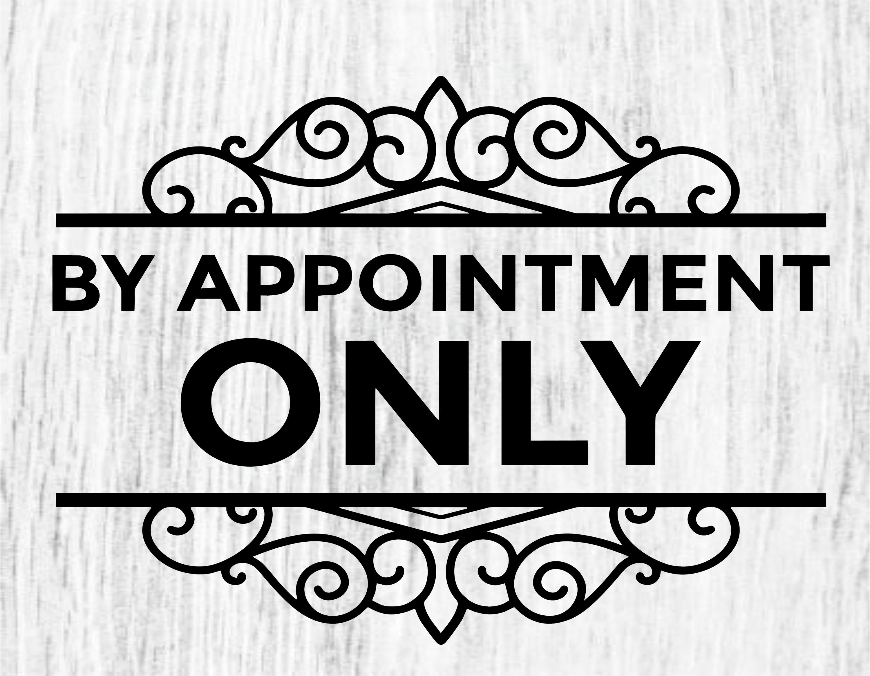 By Appointment Only Vinyl Decal: Storefront Window Sign - Etsy