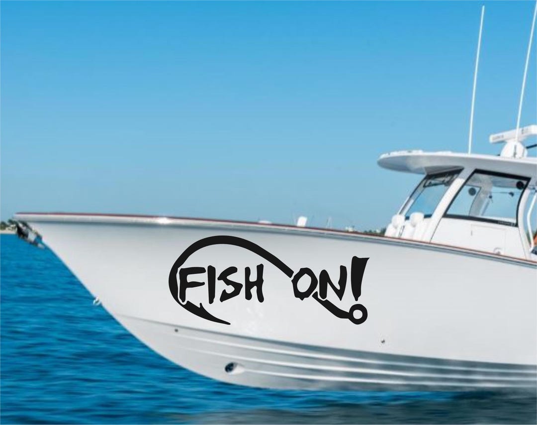thumbnail image 2 of Fish On Vinyl Decal – Glossy Fishing Hook Sticker For Truck, Car, Boat, Or Window – Oracal Brand 2 of 6