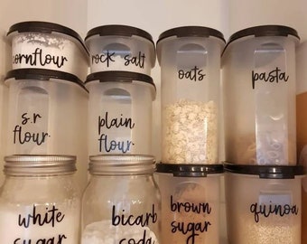 Custom Pantry Decals: Kitchen Canister Labels, Vinyl Decal