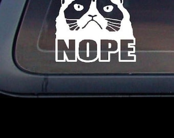 Grumpy Cat Nope Vinyl Aufkleber: Auto, Becher, Laptop
