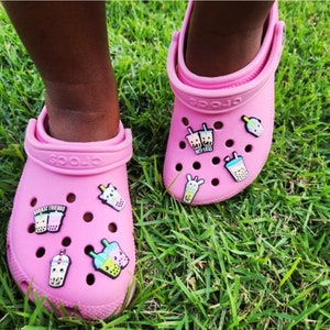 Boba tea shoe charms, shoe charms for clogs