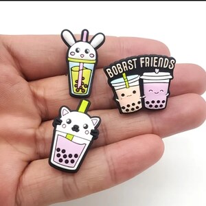Boba tea shoe charms, shoe charms for clogs