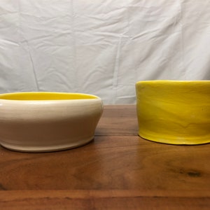 Two Summer yellow ceramic bowl
