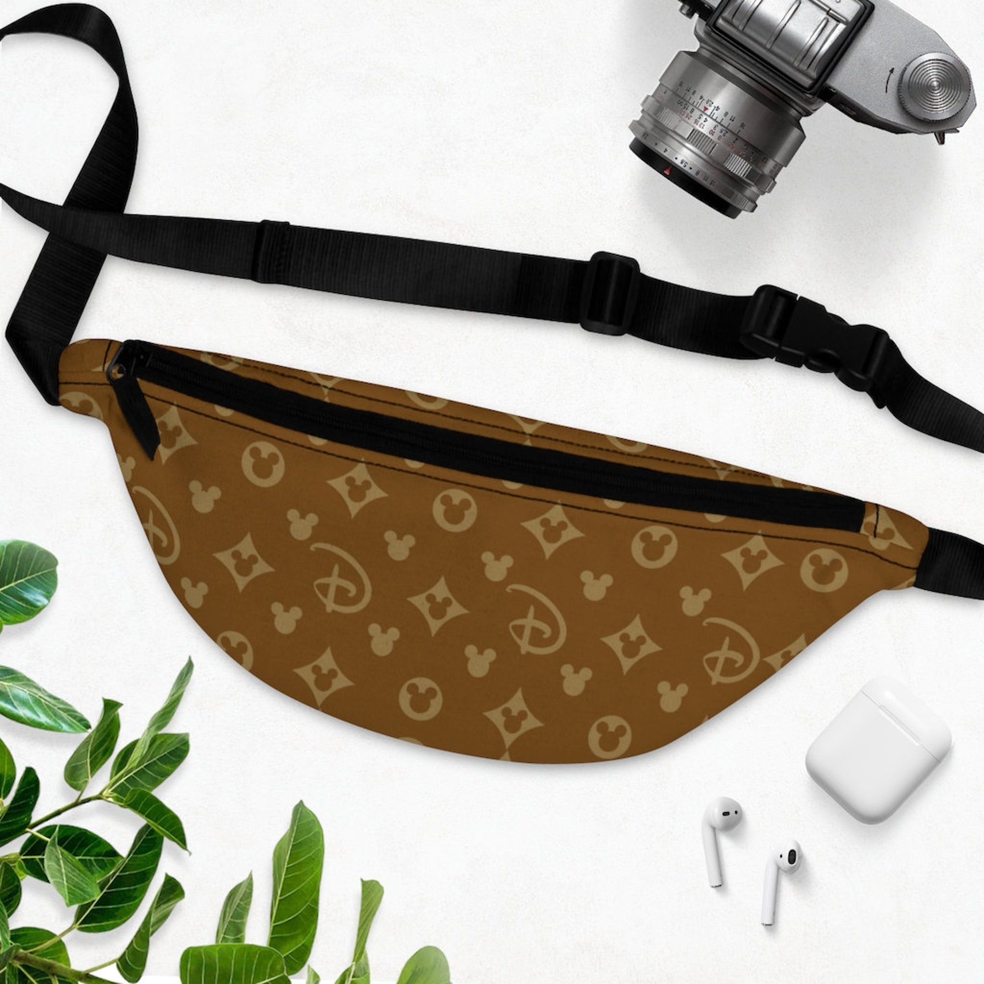 Brown Disney Fanny Pack with Mickey Mouse Logo
