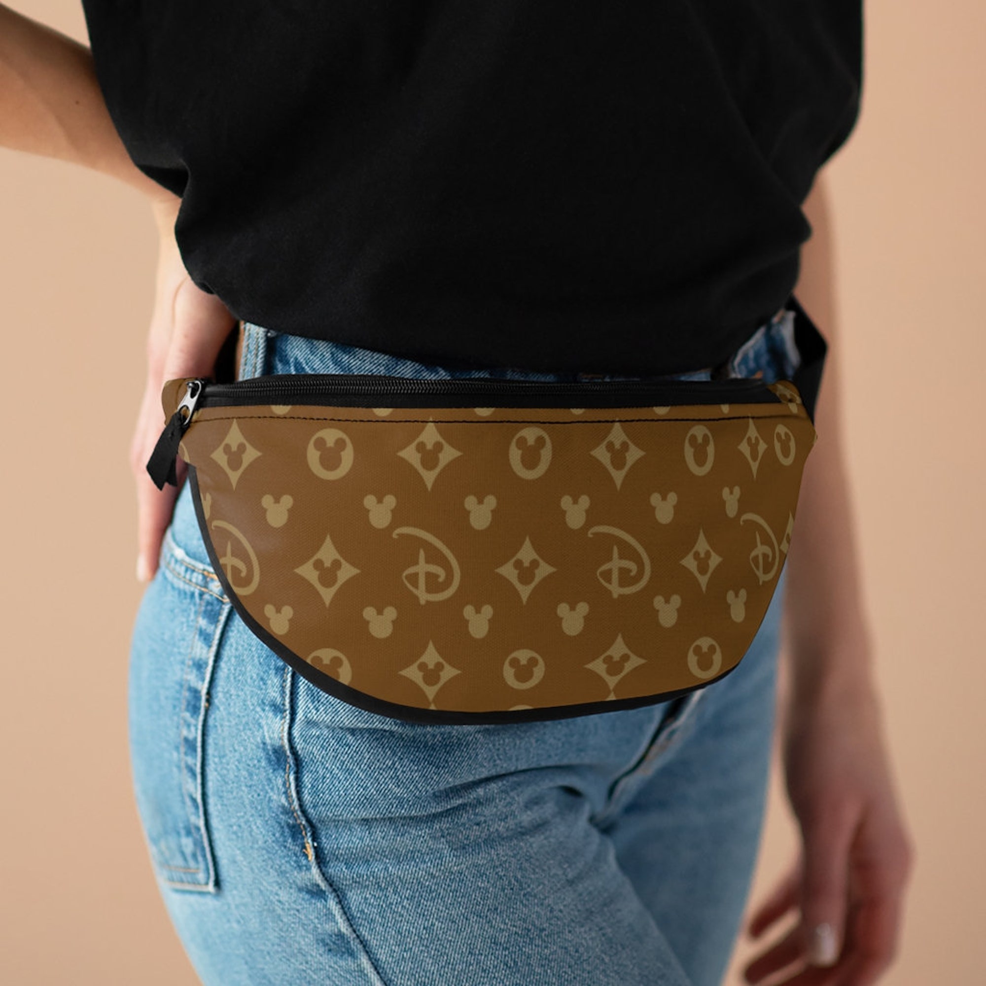 Brown Disney Fanny Pack with Mickey Mouse Logo