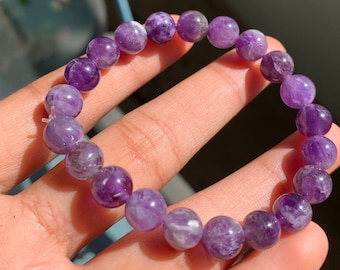 Amethyst Crystal Bracelet, Real Amethyst Bracelet, Purple Amethyst, Amethyst Bracelet For Woman, Dark Amethyst, Natural Purple Amethyst