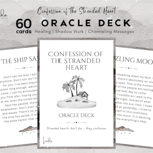 Deck d'Oracle Confession du cœur échoué | 60 cartes imprimables pour la guérison émotionnelle, le travail d'ombre, la tenue d'un journal, la canalisation | PDF et PNG