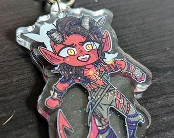 Tippy Taps, Karlach Baldurs Gate 3 Double Sided Glitter Epoxy Charm