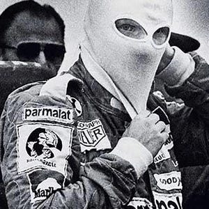 Niki Lauda in Mask Photo Print - F1 Racing Legend Wall Art - Formula One Motorsport Racing Icon - Racing Champion - Vintage Racing Decor