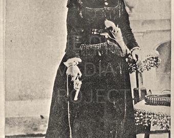 Vintage Belle Starr Photo Print, Antique Wild West Cowgirl Poster, Western Outlaw Wall Decor, Historic Sepia Photography