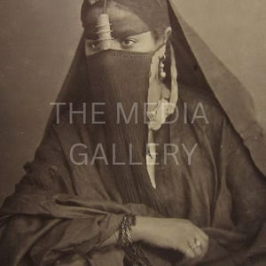 Arab Woman, Egypt 1870s Photo Print - Middle Eastern Art - Vintage Old Photo - North Africa - Female Portrait - African Art - Cool Photo
