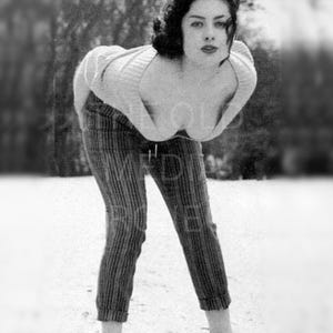 June Palmer on Ice 1960&#39;s Bombshell Photo Print - Vintage Pin-up Print - Classic Beautiful, Sexy Woman Photo - Classic Sexy Model