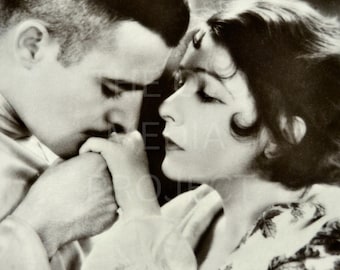 Vintage Silent Film Photo Print - Lillian Gish John Gilbert La Boheme 1926 - Classic Hollywood Romance Wall Art - Black and White Cinema