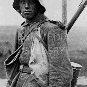WW1 German Soldier, Thousand Yard Stare Photo Print Wall Art - World War 1 - Vintage Old Photo - War Photo - Trench Warfare