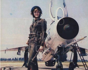 Miss Yugoslavia MiG-21 Photo Print, 1960s Retro Aircraft Art