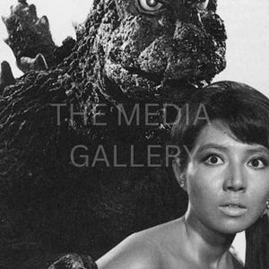Godzilla & Babe Photo Print Wall Art - Horror Movie Art - Japanese Art - Toho - Dinosaur Art - Movie Monster - Cool Photo - Monster Art