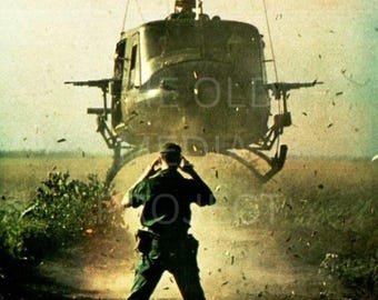 Huey Helicopter & Soldier Epic Vietnam War Photo Print - War Photo - Military Photo - US Army - Cool Photo - US Army