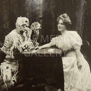 Death and the Lady (1906) Photo Print Wall Art - Memento Mori - Victorian Art - Creepy, Scary, Spooky - Skull Art - Death Art - Dark Mori