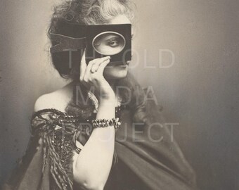 Virginia Oldoini Countess of Castiglione Photo Print, Antique Victorian Surreal Portrait, Dark Academia Wall Decor, Vintage Photography