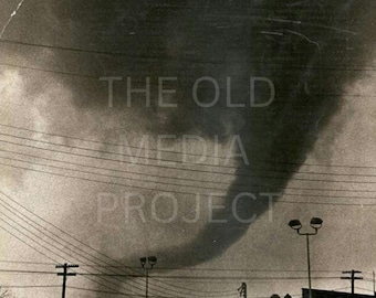 Tornado, 1974 Photo Print - Tornado Art Print - Retro 1970s Vintage Photo - Amazing Cool Compelling Photo - Twister Photo - Creepy Photo