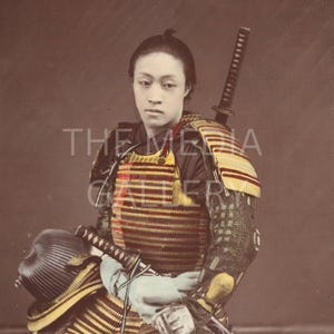 Japanese Actor in Samurai Armor Photo Print - Samurai Sword - Samurai Art - Japanese Art - Vintage Old Photo - Japanese Warrior Print