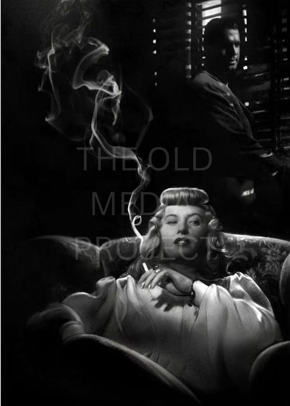 Barbara Stanwyck Smoking 1940s Photo Print, Film Noir Art Decor, Femme  Fatale