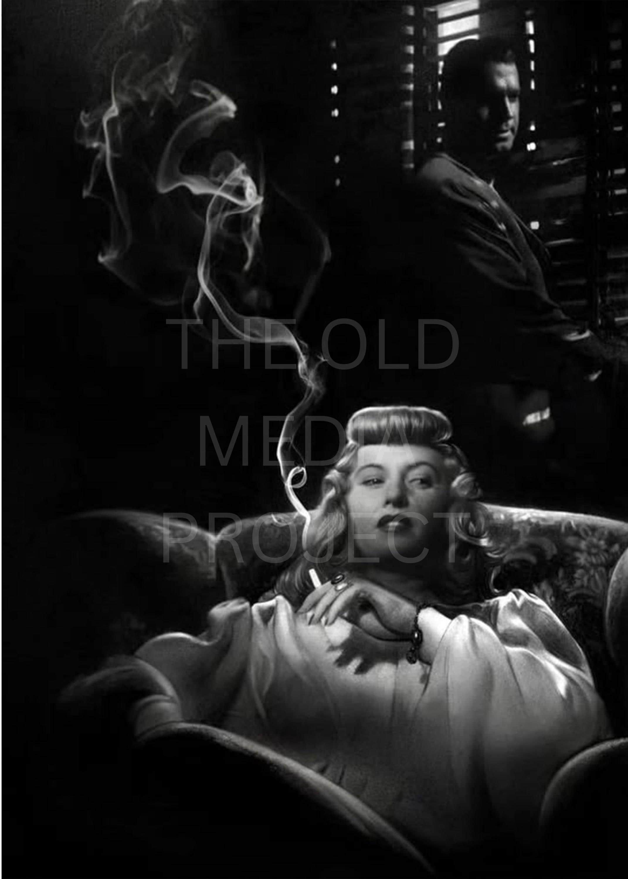 Barbara Stanwyck Smoking 1940s Photo Print, Film Noir Art Decor, Femme  Fatale