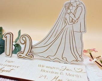 Countdown Kalender Hochzeit personalisiert | Hochzeitskalender | aus Holz mit euren Namen