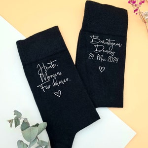 Personalisierte Socken für den Bräutigam Heute. Morgen. Für immer Bild 1