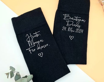 Personalisierte Socken für den Bräutigam  -Heute. Morgen. Für immer