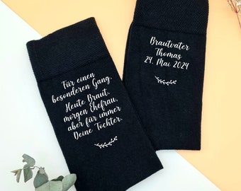 Personalisierte Socken für den Brautvater - Braut, Ehefrau, Tochter